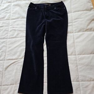 St. John’s Bay Petite Pants Womens‎ 12P NAVY Corduroy Stretch Boot Cut Classic